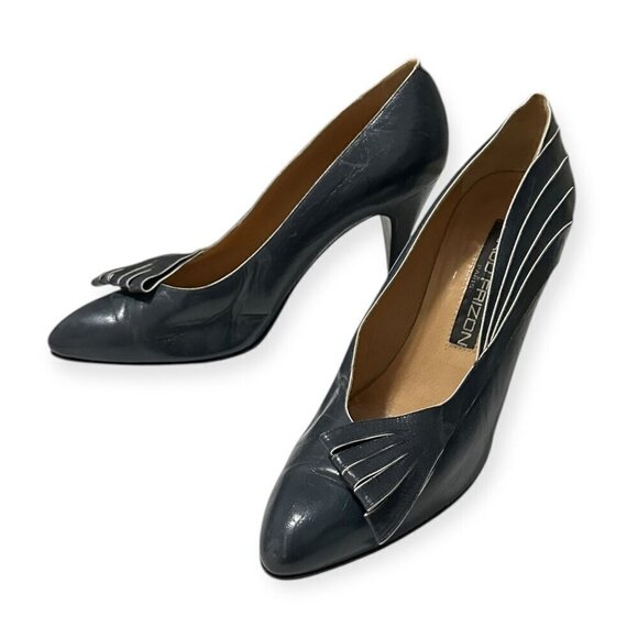 Vintage Maud Frizon Dark Gray Pumps with Bow, Size 40.5 EU - Picture 14 of 15